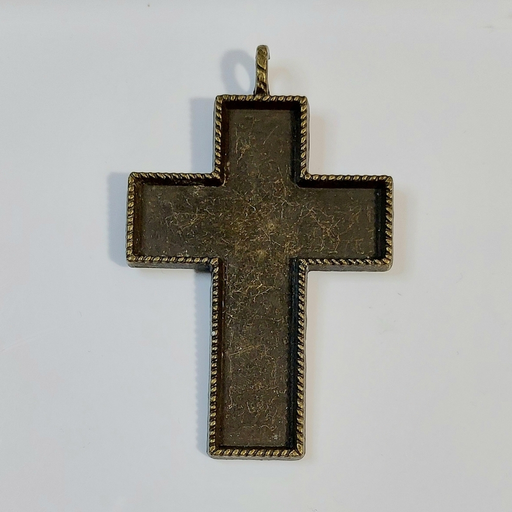 Bronze Cross Necklace Pendant - Mens Womens Fashion Jewelry